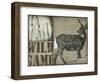 Deer with white tail-null-Framed Giclee Print