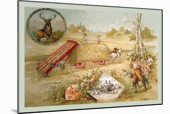 Deere Hay Loader-null-Mounted Art Print