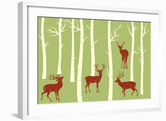 Deers-Milovelen-Framed Art Print