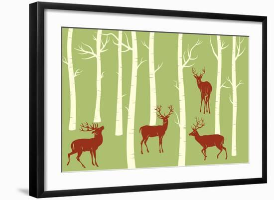 Deers-Milovelen-Framed Art Print