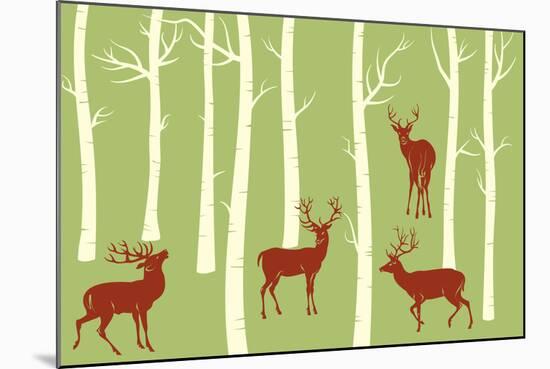 Deers-Milovelen-Mounted Art Print