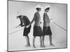 Dees Triplets Modeling Look Alike Outfits-Nina Leen-Mounted Photographic Print