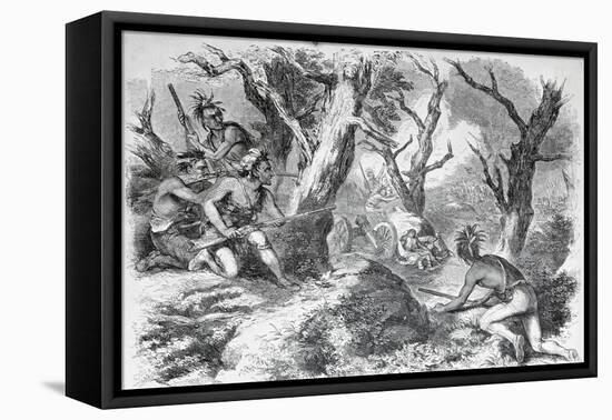 Defeat of General Braddock, in the French and Indian War, in Virginia, in 1755-null-Framed Stretched Canvas