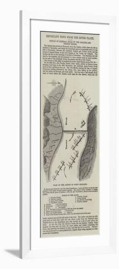 Defeat of General Rosas by the English and French Troops, Plan of the Action of Point Obligado-null-Framed Giclee Print