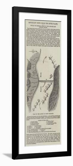 Defeat of General Rosas by the English and French Troops, Plan of the Action of Point Obligado-null-Framed Giclee Print