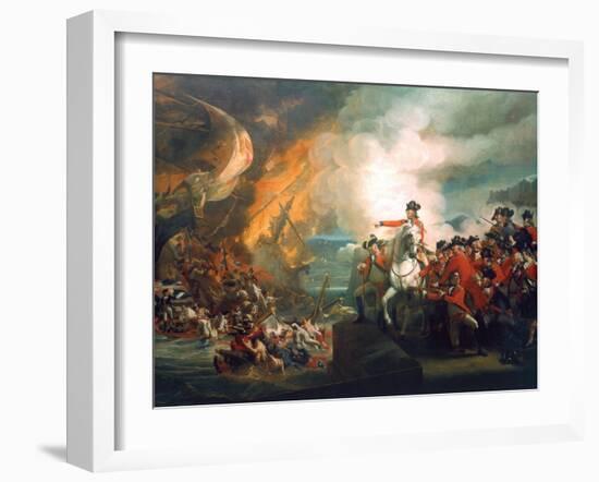 Defeat of the Floating Batteries at Gibraltar, 1782-John Singleton Copley-Framed Giclee Print