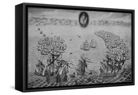 'Defeat of the Spanish Armada', 1745-Benjamin Cole-Framed Stretched Canvas