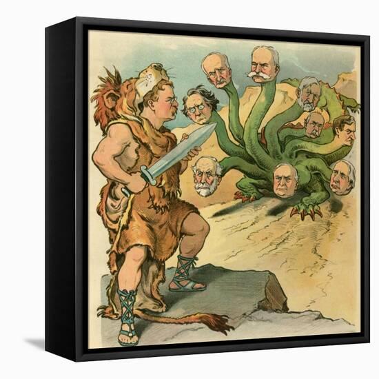 Defeat The Hydra-JS Pughe-Framed Stretched Canvas