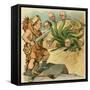 Defeat The Hydra-JS Pughe-Framed Stretched Canvas