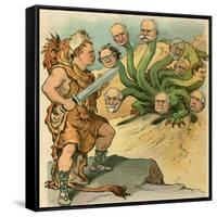 Defeat The Hydra-JS Pughe-Framed Stretched Canvas