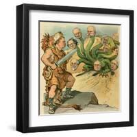 Defeat The Hydra-JS Pughe-Framed Art Print