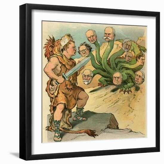 Defeat The Hydra-JS Pughe-Framed Art Print