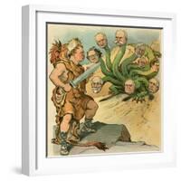 Defeat The Hydra-JS Pughe-Framed Art Print