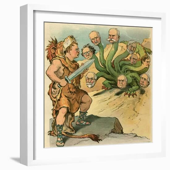 Defeat The Hydra-JS Pughe-Framed Art Print