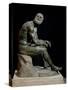 Defeated Boxer Resting after a Fight - Bronze Sculpture-null-Stretched Canvas