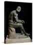 Defeated Boxer Resting after a Fight - Bronze Sculpture-null-Stretched Canvas