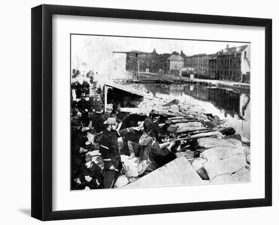 Defence of a Main Artery of Antwerp, First World War, 1914-null-Framed Giclee Print