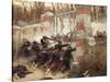 Defence of Longboyau's Gate, Chateau of Buzenval, October 21, 1870-Alphonse De Neuville-Stretched Canvas