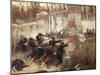 Defence of Longboyau's Gate, Chateau of Buzenval, October 21, 1870-Alphonse De Neuville-Mounted Giclee Print