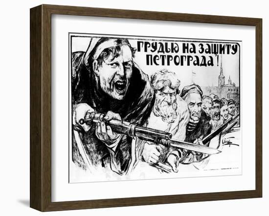 Defence of Petrograd by All Our Forces, 1919-Alexander Apsit-Framed Giclee Print