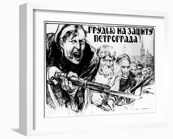 Defence of Petrograd by All Our Forces, 1919-Alexander Apsit-Framed Giclee Print