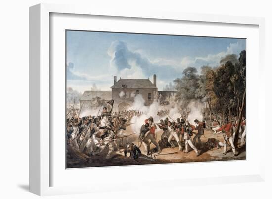 Defence of the Chateau De Hougoumont by the Flank Company, Coldstream Guards 1815, 1815-Denis Dighton-Framed Giclee Print