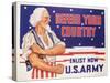 Defend Your Country, Enlist Now Us Army Wwii Poster-null-Stretched Canvas