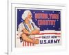 Defend Your Country, Enlist Now Us Army Wwii Poster-null-Framed Giclee Print