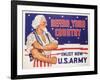 Defend Your Country, Enlist Now Us Army Wwii Poster-null-Framed Giclee Print