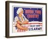 Defend Your Country, Enlist Now Us Army Wwii Poster-null-Framed Giclee Print