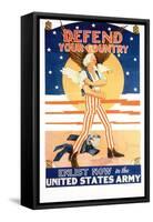 Defend Your Country Recruitment Poster-Tom Woodburn-Framed Stretched Canvas