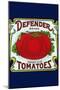 Defender Brand Tomatoes-null-Mounted Art Print
