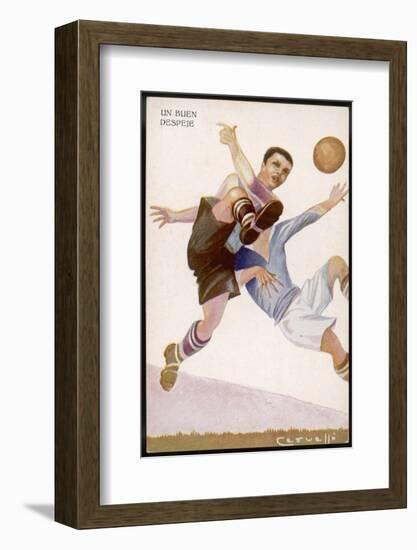 Defender Successfully Clears the Ball out of Danger-null-Framed Photographic Print