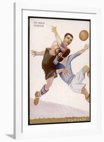 Defender Successfully Clears the Ball out of Danger-null-Framed Photographic Print