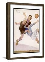 Defender Successfully Clears the Ball out of Danger-null-Framed Photographic Print