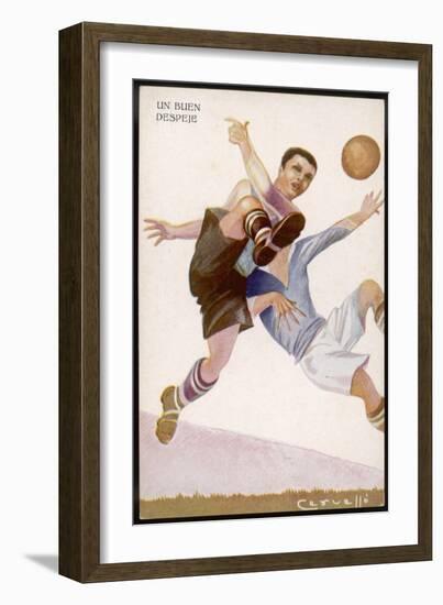 Defender Successfully Clears the Ball out of Danger-null-Framed Photographic Print