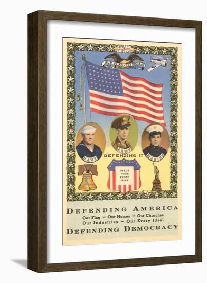 Defending America, Branches of Service-null-Framed Art Print