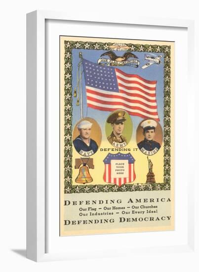 Defending America, Branches of Service-null-Framed Art Print