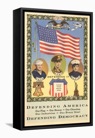 Defending America, Branches of Service-null-Framed Stretched Canvas