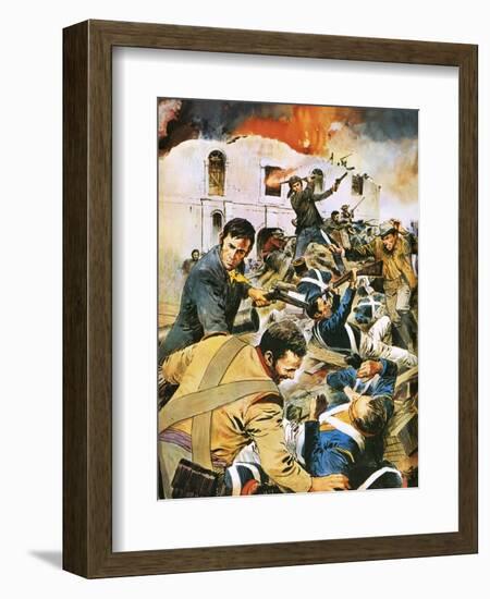 Defending the Alamo-English School-Framed Giclee Print