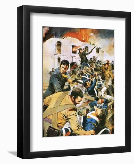 Defending the Alamo-English School-Framed Giclee Print