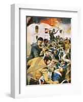 Defending the Alamo-English School-Framed Giclee Print