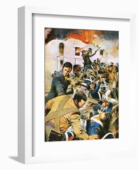 Defending the Alamo-English School-Framed Giclee Print