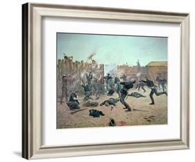 Defending the Fort: Indians Attack a U.S. Cavalry Post in the 1870S-Charles Schreyvogel-Framed Giclee Print