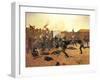 Defending the Stockade-Charles Shreyvogel-Framed Art Print