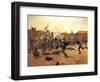 Defending the Stockade-Charles Shreyvogel-Framed Art Print