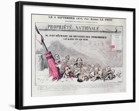 Defense De Deposer Des Immondices Le Long De Ce Mur, Caricature of Second Empire Politicians-Alfred Le Petit-Framed Giclee Print