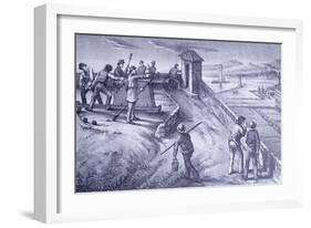 Defense of Livorno from Fort San Pietro-Giovanni Fattori-Framed Giclee Print