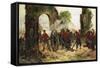 Defense of Porta Capuana or Battle of Volturno, 1860-Giovanni Fattori-Framed Stretched Canvas