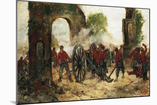 Defense of Porta Capuana or Battle of Volturno, 1860-Giovanni Fattori-Mounted Giclee Print